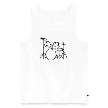 drum - Men's Premium Organic Tank Top - white - Front - Michal (187cm)