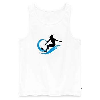 surfeuse - Débardeur bio Premium Homme - blanc - Devant - Michal (187cm)