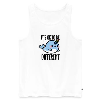 It's ok to be different - Débardeur bio Premium Homme - blanc - Devant - AI Model Male 178 light (178cm)