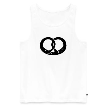 Brezel, Brezn, - Männer Premium Bio Tank Top - Weiß - Vorne - Michal (187cm)