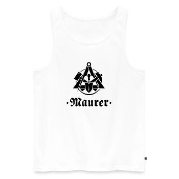 Maurer, Zunftzeichen mit alter Schrift - Männer Premium Bio Tank Top - Weiß - Vorne - Michal (187cm)