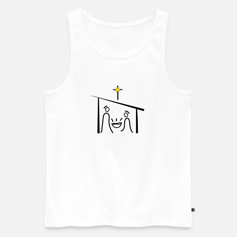 Weihnachtskrippe, Jesus, Weihnacht, Advent - Männer Premium Bio Tank Top - Weiß