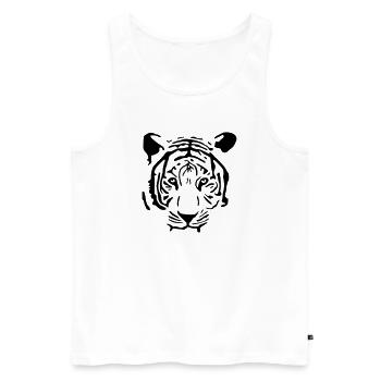 Tigre blanc - Débardeur bio Premium Homme - blanc - Devant - AI Model Male 178 light (178cm)