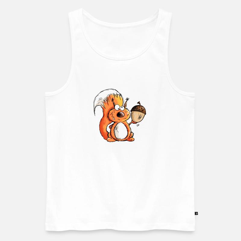 Eichhörnchen - Tier - Tiere - Eichel - Wald - Männer Premium Bio Tank Top - Weiß