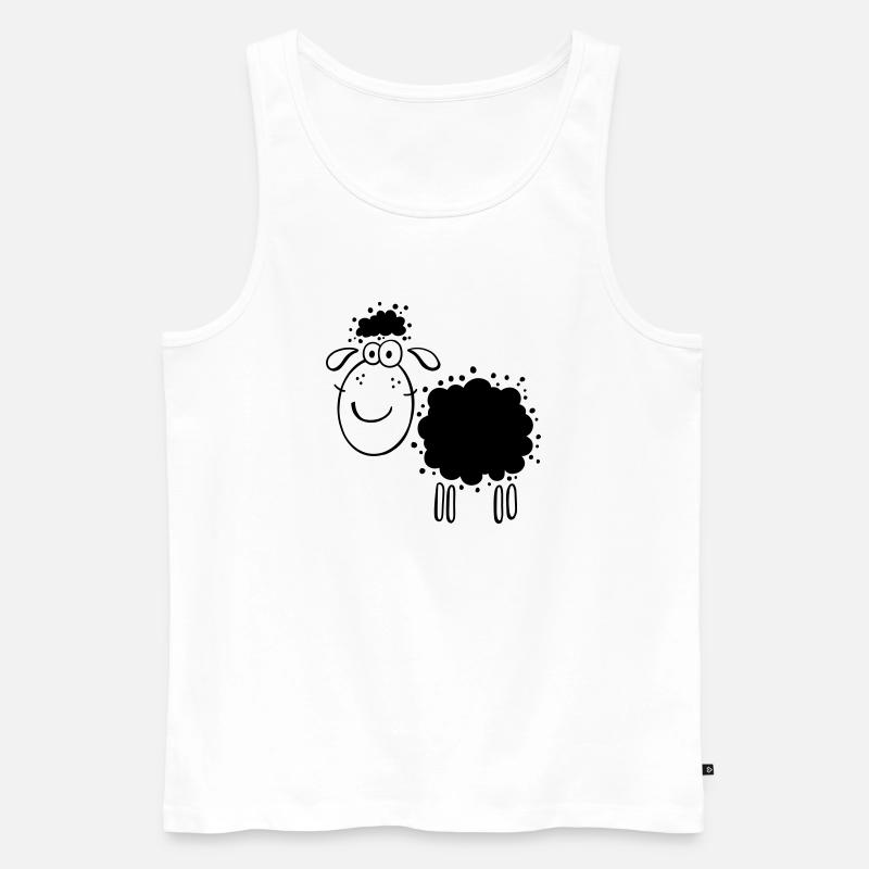 Wolliges Schaf - Schafe - Schäfchen - Comic - Männer Premium Bio Tank Top - Weiß