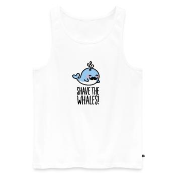Shave the whales! - Men's Premium Organic Tank Top - white - Front - AI Model Male 178 light (178cm)