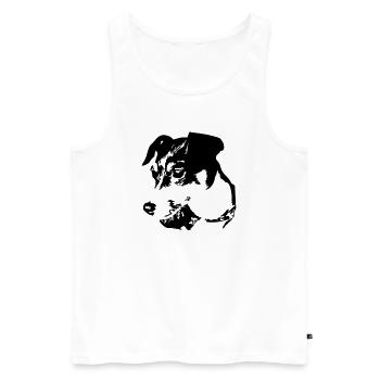 Jack Russell Terrier Kopf - Männer Premium Bio Tank Top - Weiß - Vorne - AI Model Male 178 light (178cm)