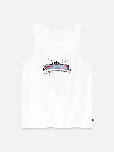 Snowboard with Crown Snowboard King - Men's Premium Organic Tank Top - white
