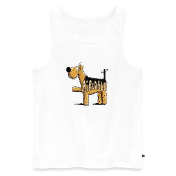Drôle Airedale Terrier - Chien - Cadeau - Débardeur bio Premium Homme - blanc - Devant - Michal (187cm)