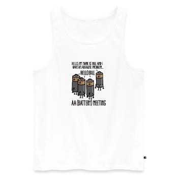 AA Meeting - I have an Alkaline problem - Battery - Men's Premium Organic Tank Top - white - Front - AI Model Male 178 light (178cm)