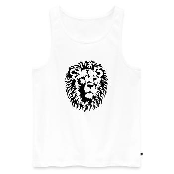 lion - Men's Premium Organic Tank Top - white - Front - Michal (187cm)