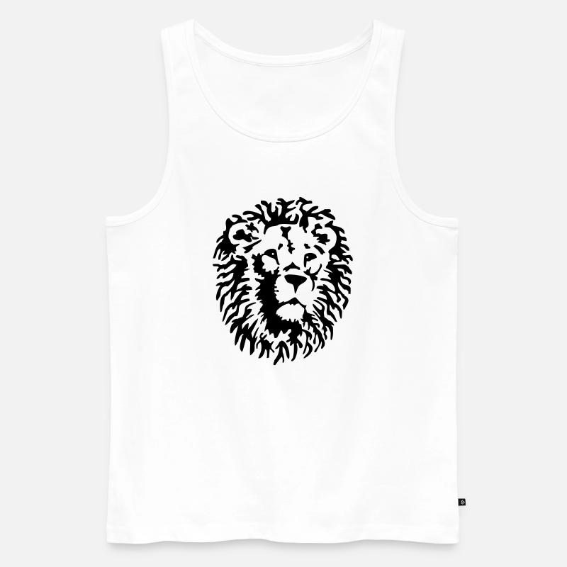 Loewe Raubkatze - Männer Premium Bio Tank Top - Weiß