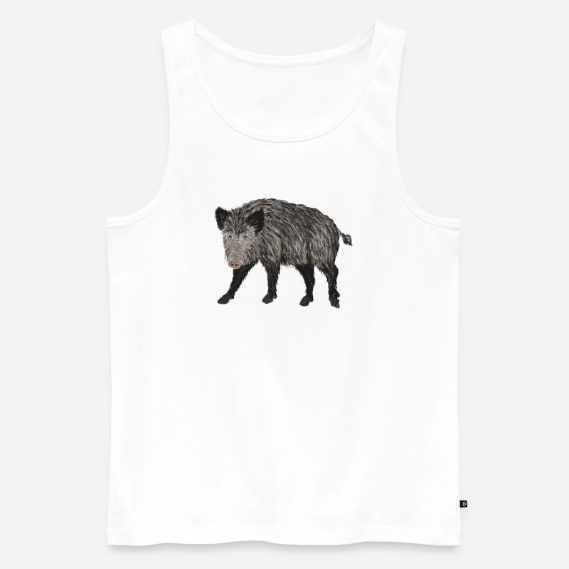 boar - Men's Premium Organic Tank Top - white