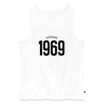 Vintage 1969 - Men's Premium Organic Tank Top - white - Front - Michal (187cm)