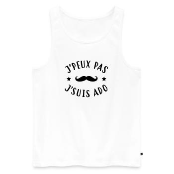 Ado - Adolescent - Adolescente - Famille - Jeune - Men's Premium Organic Tank Top - white - Front - AI Model Male 178 light (178cm)