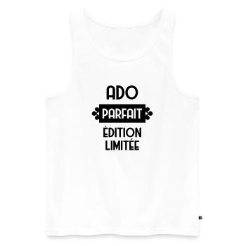adolescent / enfant / ado / adolescente - Débardeur bio Premium Homme - blanc - Devant - AI Model Male 178 light (178cm)