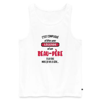 Beau-Père - Beau Papa - Famille - Père - Enfant - Men's Premium Organic Tank Top - white - Front - AI Model Male 178 light (178cm)