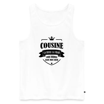 Onkel / Tante / Vetter / Cousin / Kusine - Männer Premium Bio Tank Top - Weiß - Vorne - AI Model Male 178 light (178cm)