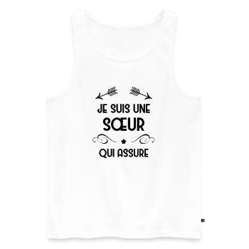 Soeur Sœur Naissance Bébé Soeurette Famille - Men's Premium Organic Tank Top - white - Front - Michal (187cm)