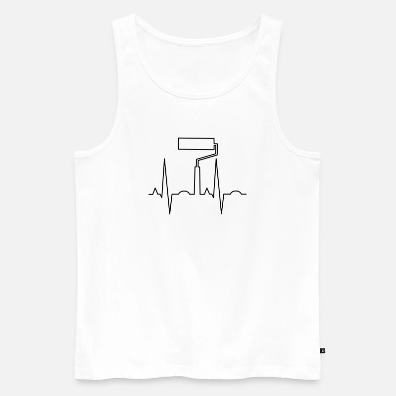 Abstraktes geometrisches Kunstmuster  - Männer Premium Bio Tank Top - Weiß