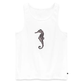Spiky seahorse on black - Men's Premium Organic Tank Top - white - Front - AI Model Male 178 light (178cm)