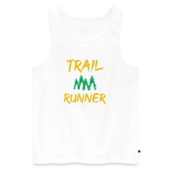 Trail Runner - Männer Premium Bio Tank Top - Weiß - Vorne - AI Model Male 178 light (178cm)
