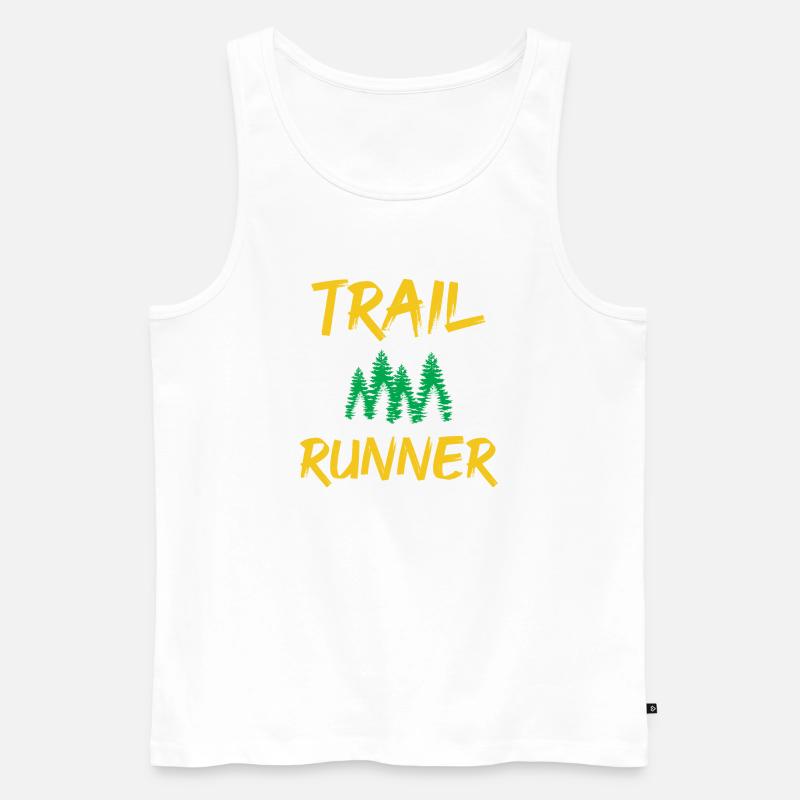 Trail Runner - Männer Premium Bio Tank Top - Weiß
