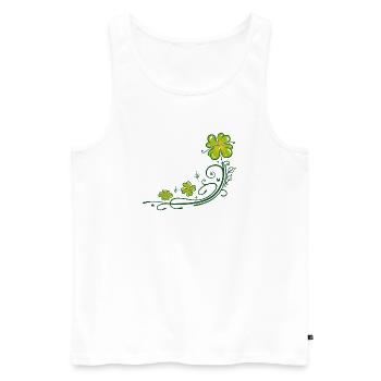 St. Patricks Day. Trèfle à quatre feuilles. - Débardeur bio Premium Homme - blanc - Devant - Michal (187cm)