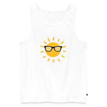 Summer / Sonne / Eté / Holidays / Sun / Soleil - Men's Premium Organic Tank Top - white - Front - AI Model Male 178 light (178cm)