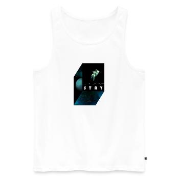 stay / morse code - Männer Premium Bio Tank Top - Weiß - Vorne - AI Model Male 178 light (178cm)
