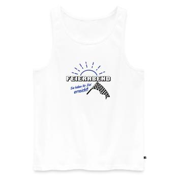 Fun Party Spruch Statement Shirt Feierabend (25) - Männer Premium Bio Tank Top - Weiß - Vorne - Michal (187cm)