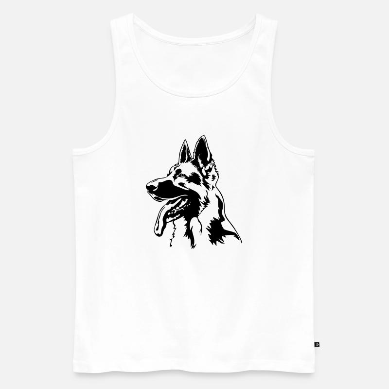 Deutscher Schäferhund Kopf - Männer Premium Bio Tank Top - Weiß