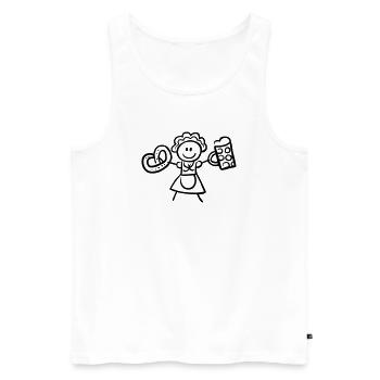 Volksfest Madl mit Bier und Breze - Männer Premium Bio Tank Top - Weiß - Vorne - AI Model Male 178 light (178cm)