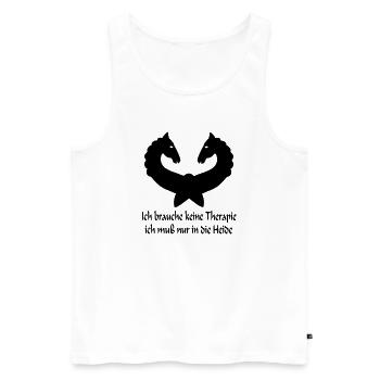Lüneburger Heide Pferde - Männer Premium Bio Tank Top - Weiß - Vorne - AI Model Male 178 light (178cm)