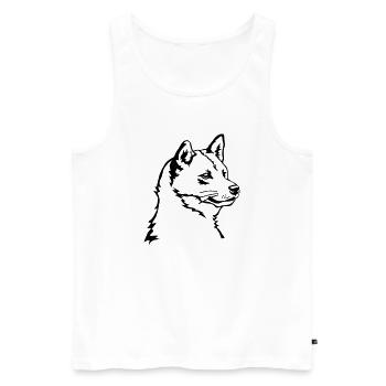 Tête de Shiba - Débardeur bio Premium Homme - blanc - Devant - Michal (187cm)