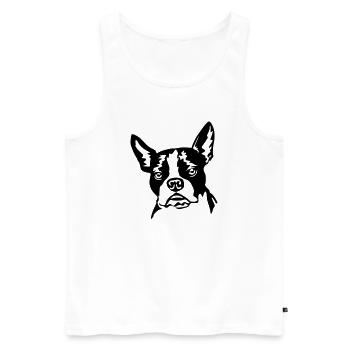 Boston Terrier - Männer Premium Bio Tank Top - Weiß - Vorne - Michal (187cm)