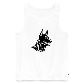 Hollandse Herder Kopf - Männer Premium Bio Tank Top - Weiß - Vorne - AI Model Male 178 light (178cm)