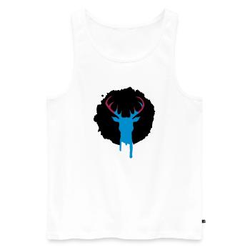 Hirsch Patch Graffiti - Männer Premium Bio Tank Top - Weiß - Vorne - AI Model Male 178 light (178cm)