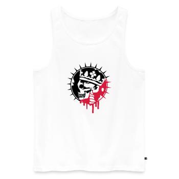 Skull with Crown Graffiti Patch - Men's Premium Organic Tank Top - white - Front - Michal (187cm)