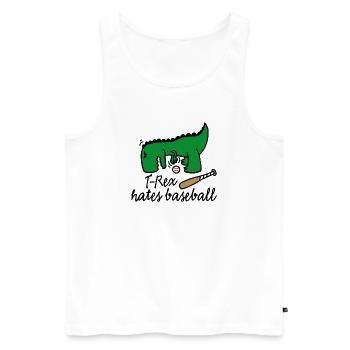 T-Rex hates baseball dinosaure joueur de base-ball - Débardeur bio Premium Homme - blanc - Devant - AI Model Male 178 light (178cm)