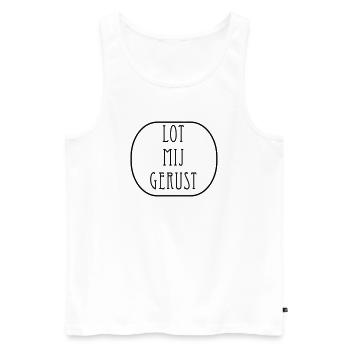 DON'T HESITATE TO LET ME KNOW - Men's Premium Organic Tank Top - white - Front - Michal (187cm)