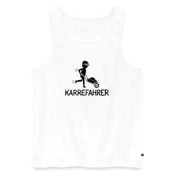 Bauarbeiter mit Schubkarre – KARREFAHRER - Männer Premium Bio Tank Top - Weiß - Vorne - Michal (187cm)