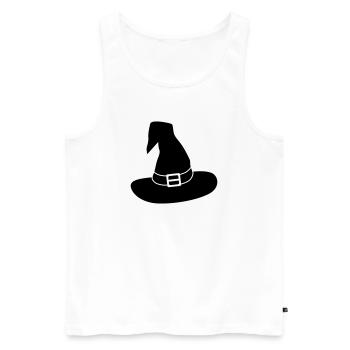 Hexenhut / schwarz-weiß / einfärbbar - Männer Premium Bio Tank Top - Weiß - Vorne - Michal (187cm)