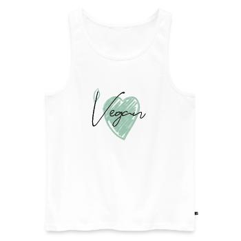 Vegan - Männer Premium Bio Tank Top - Weiß - Vorne - Michal (187cm)