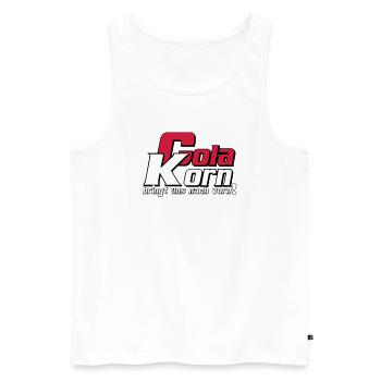 Korn , Party , Cola Korn bringt uns nach vorn(25) - Männer Premium Bio Tank Top - Weiß - Vorne - AI Model Male 178 light (178cm)