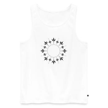 Soleil D’été Tournesol - Débardeur bio Premium Homme - blanc - Devant - AI Model Male 178 light (178cm)