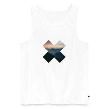 X - Berge - Männer Premium Bio Tank Top - Weiß - Vorne - Michal (187cm)