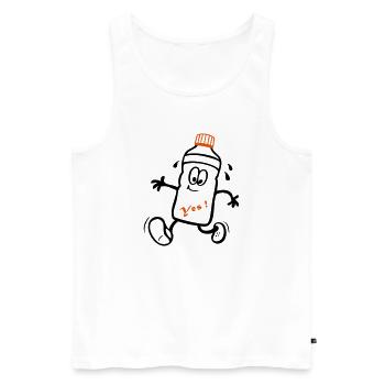 Les sportifs, les joggeurs - Débardeur bio Premium Homme - blanc - Devant - AI Model Male 178 light (178cm)