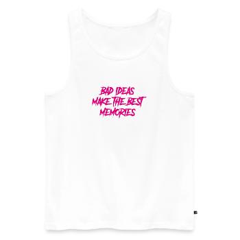 Bad ideas make the best memories - Männer Premium Bio Tank Top - Weiß - Vorne - AI Model Male 178 light (178cm)