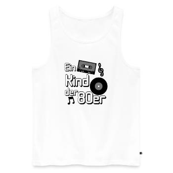 80s Party Retro Fun Shirt, A Child of the 80s(25) - Men's Premium Organic Tank Top - white - Front - AI Model Male 178 light (178cm)